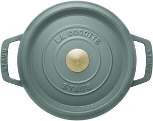 Staub - 2.32 QT Round Cast Iron Cocotte Eucalyptus 2.2L - 1025319