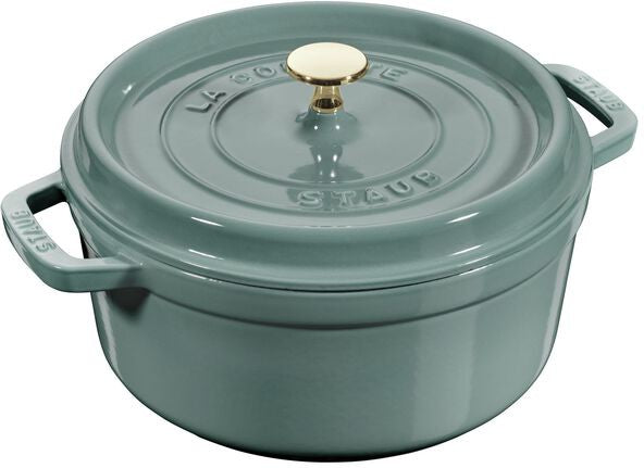 Staub - 2.32 QT Round Cast Iron Cocotte Eucalyptus 2.2L - 1025319