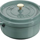 Staub - 2.32 QT Round Cast Iron Cocotte Eucalyptus 2.2L - 1025319