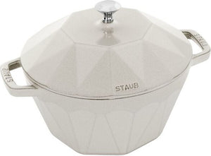 Staub - 3 QT Diamond Cast Iron Cocotte White Truffle 2.8L - 1020129