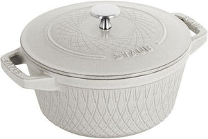 Staub - 4.25 QT Round Twister Cocotte White Truffle 4L - 1023541