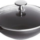 Staub - 6.5" Cast Iron Wok with Glass Lid Black (16 cm) - 1004675