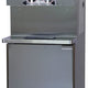 Stoelting - 208-240V 1 Phase Water Cooled Pressurized Twin-Twist Soft Serve and Frozen Yogurt Freezer With Refrigerated Mix Storage Cabinet and Side Handles - U431-18I2