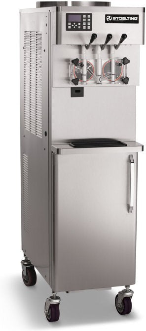 Stoelting - 208-240V 3-Phase 50-Hz Water-Cooled Single-Flavor Soft Serve Snd Frozen Yogurt Freezer With Refrigerated Mix Storage Cabinet - U411-38I2