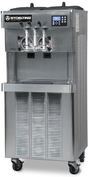 Stoelting - 208-240V Air Cooled 1 Phase Pressurized Slim Twin-Twist Soft Serve Floor Model With Front-Opening Cabinet - O231-38I2F