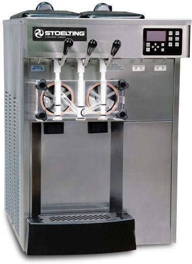 Stoelting - 22" x 28.5" x 34.75" 208-240 V Air Cooled WiFi-Enabled Twin Twist Soft Serve Countertop Machine - E131-38I2YG2