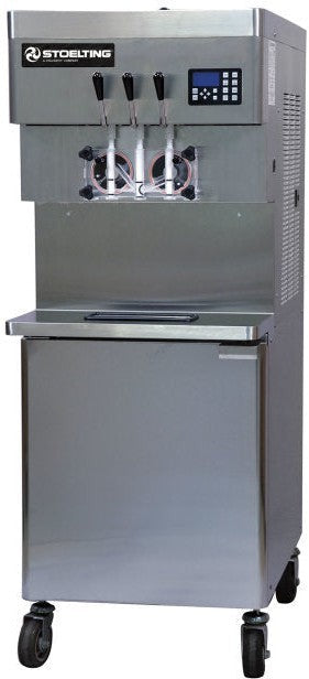 Stoelting - 220-240V 3 Phase Air Cooled Pressurized Twin-Twist Soft Serve Ice Cream and Frozen Yogurt Freezer Refrigerated Mix Storage Cabinet - SGU431X-314I2