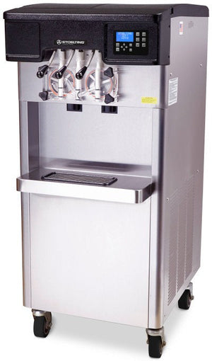 Stoelting - 25.62" x 33.75" x 57.75" 208-240 V Air Cooled Gravity Fed Twin Twist Soft Serve Floor Machine - F231-309I2-2X