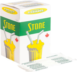 Stone - 10" White Milkshake Wrapped Straw, 12 x 500/Cs - 088000