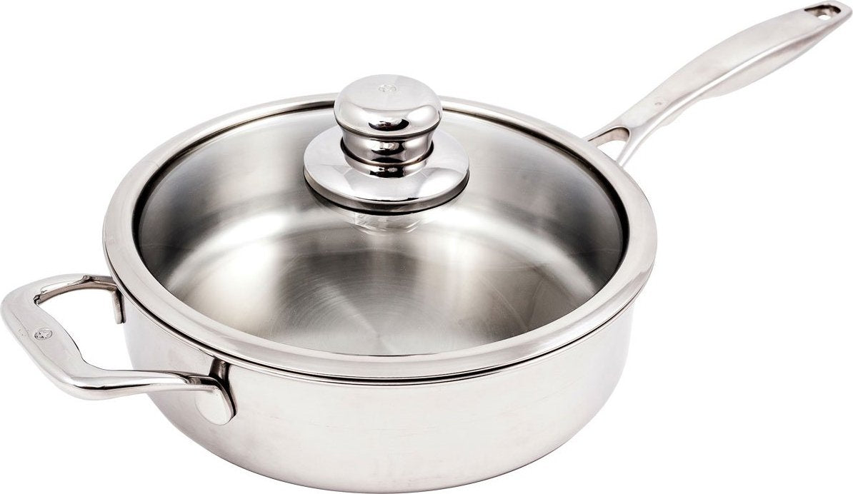 Swiss Diamond - 9.5" Premium Clad Sauté Pan with Glass Lid (24 cm) - SDCLAD3724ic