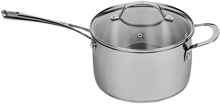 Swiss Diamond - DLX 2.6 Qt Premium Stainless-Steel Saucepan & Glass Lid - PSLA31118iC