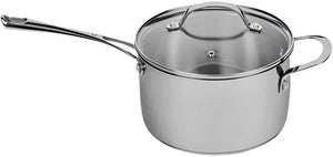 Swiss Diamond - DLX 3.6 QT Premium Stainless Steel Saucepan & Glass Lid - PSLA31220iC