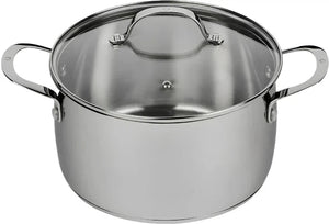 Swiss Diamond - DLX 5.3 QT Stainless Steel Soup Pot & Glass Lid - PSLA31324iC