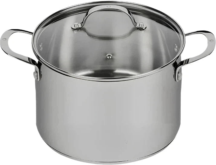 Swiss Diamond - DLX 7.6 QT Stainless Steel Stock Pot & Glass Lid - PSLA31724iC