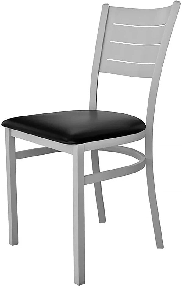 Tarrison - 16.5" Silver Frame, Black Vinyl Upholstery Aria Side Chair - ISG0101USWBL-KIT