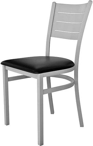 Tarrison - 16.5" Silver Frame, Black Vinyl Upholstery Aria Side Chair - ISG0101USWBL-KIT