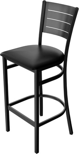 Tarrison - 16.75" Black Frame, Black Vinyl Upholstery Aria Bar Stool - ISG0103UTBBL-KIT