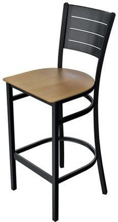 Tarrison - 16.75" Black Frame, Natural Wood Seat Aria Bar Stool - ISG0103WTBNA-KIT