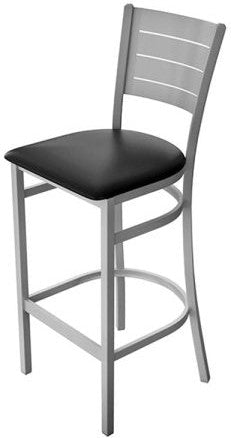 Tarrison - 16.75" Silver Frame, Black Vinyl Upholstery Aria Bar Stool - ISG0103USWBL-KIT