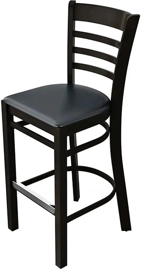 Tarrison - 17" Kona Finish with Black Vinyl Upholstery Carlisle Bar Stool - ISG0103UKNBL-KIT