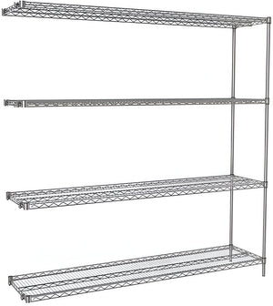 Tarrison - 24" x 24" x 74" 4-Tier Wire Add-On Shelving Unit with PolySeal Clear Epoxy Finish - A24247Z