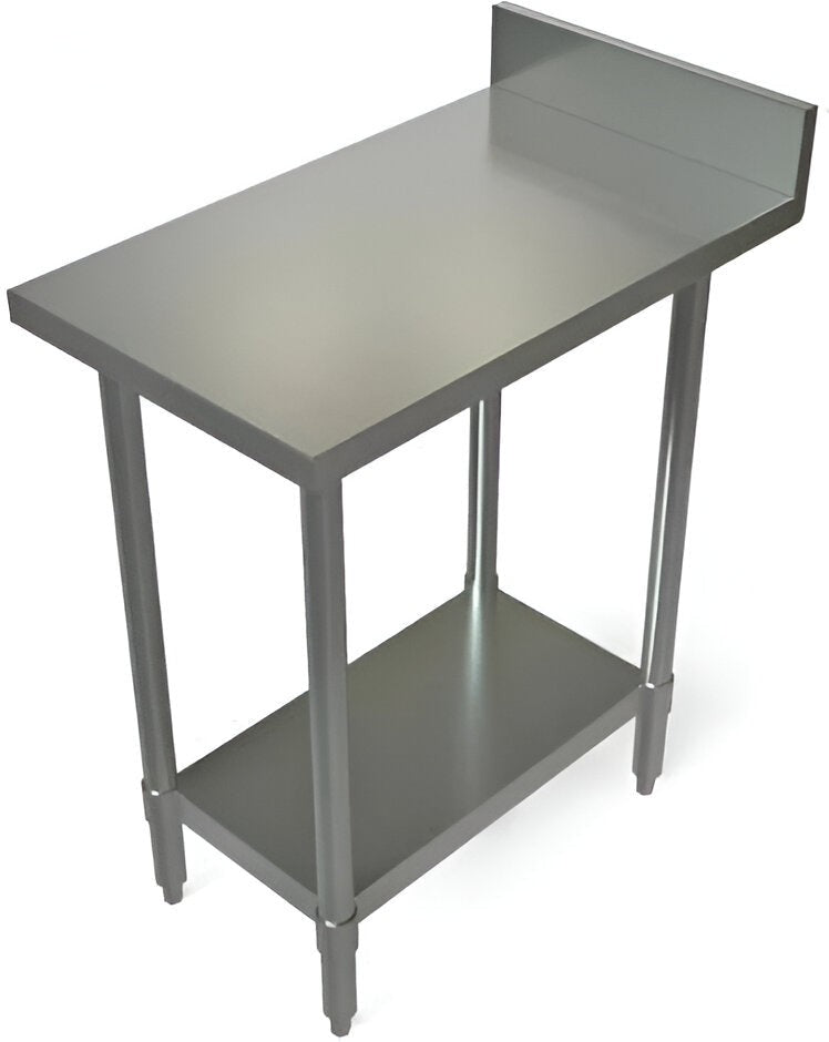 Tarrison - 24" x 30" Work Table with Galvanized Steel Undershelf & 4" Backsplash - WT4BS-3024