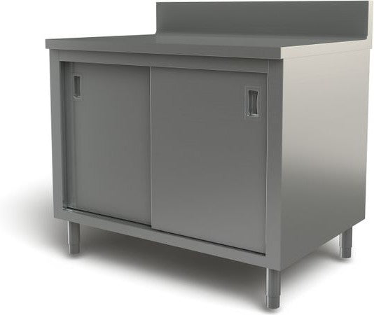 Tarrison - 36" x 30" Servery Work Table with Sliding Doors & Backsplash - C3036B