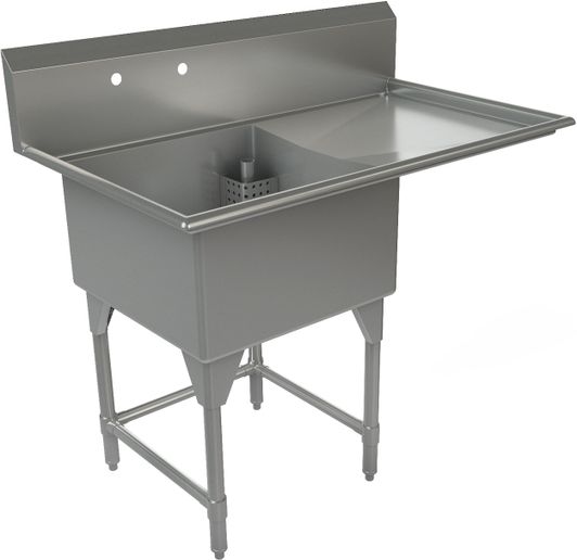 Tarrison - 51" 16 Gauge One Compartment Sink with Right Drainboard - TA-CDS124R16-KIT