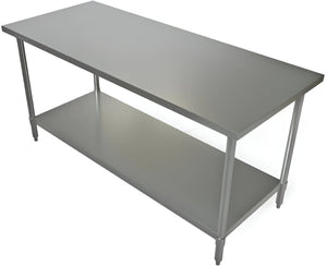 Tarrison - 72" x 24" Work Table with Stainless Steel Undershelf - SWT-2472