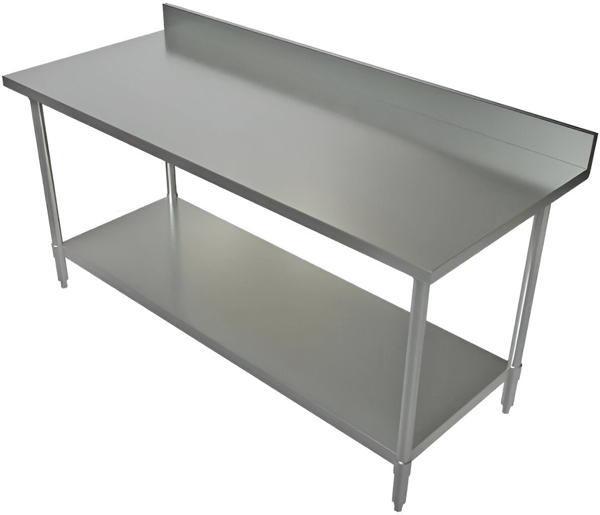 Tarrison - 72" x 30" Work Table with Galvanized Steel Undershelf & 4" Backsplash - WT4BS-3072