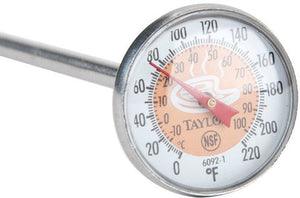 Taylor - Brown Instant Read Reduce Cross-Contamination Pocket Probe Dial Thermometer - 6092NBRBC