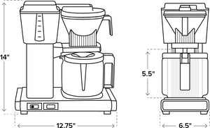 Technivorm - Moccamaster KBGV Select 40 Oz Apricot Coffee Maker with Glass Carafe - 53921