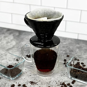 The London Sip - 1-2 Cup Black Ceramic Coffee Dripper - CD1-B