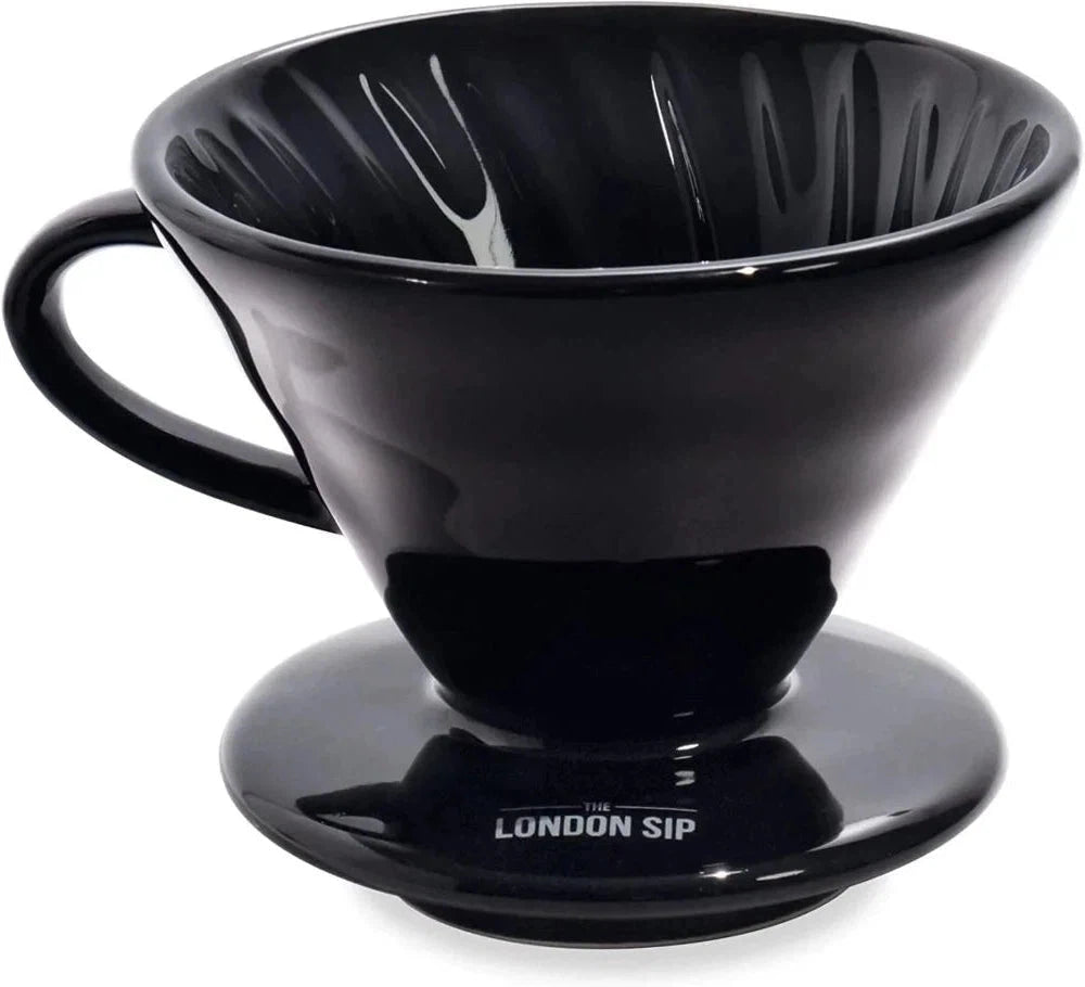 The London Sip - 1-2 Cup Black Ceramic Coffee Dripper - CD1-B