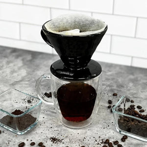 The London Sip - 1-4 Cup Black Ceramic Coffee Dripper - CD2-B