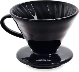 The London Sip - 1-4 Cup Black Ceramic Coffee Dripper - CD2-B