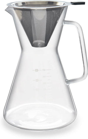 The London Sip - 1200 ml Glass Pour Over Carafe With Reusable Filter - GC1200