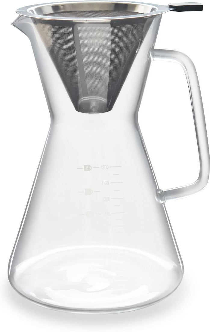 The London Sip - 600 ml Glass Pour Over Carafe With Reusable Filter - GC600