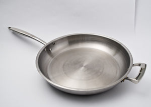 Thermalloy - 12" Stainless Steel Fry Pan with Helper Handle (Lid Not Included) - 5724052