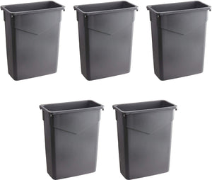 TiSA - 15 Gal Grey Rectangle Wastecan, 5/cs - TS0056