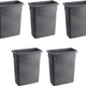 TiSA - 15 Gal Grey Rectangle Wastecan, 5/cs - TS0056