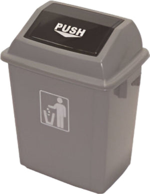 TiSA - 6 Gal Grey Rectangle Wastecan & Lid, 10/cs - TS0045