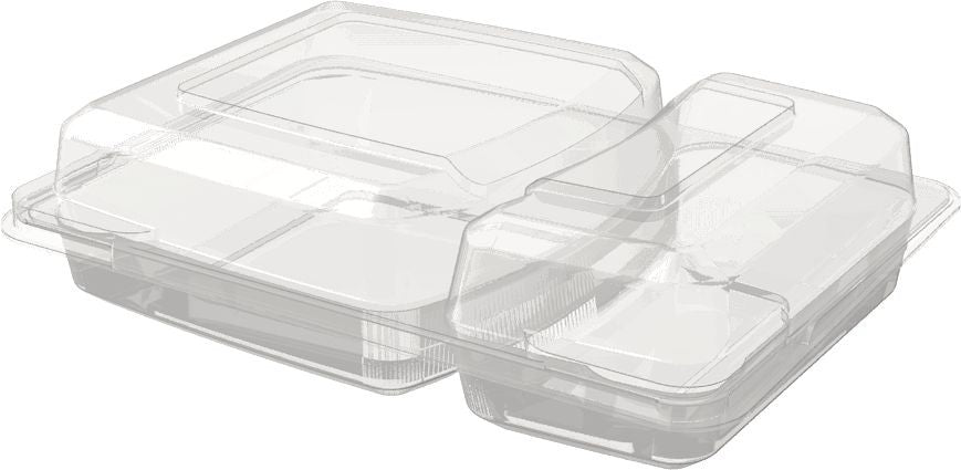 Tilton Plastic - 12 Oz Small Rectangular Clear Clamshell Container, 200/Cs - BIO-33