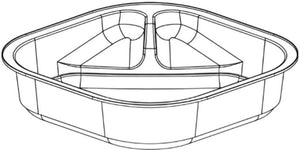 Tilton Plastic - 3.5 Oz, 3.6" x 3.6" x 0.8" Clear Square Parfait Insert, 1800/Cs Fits R-506 - 266183