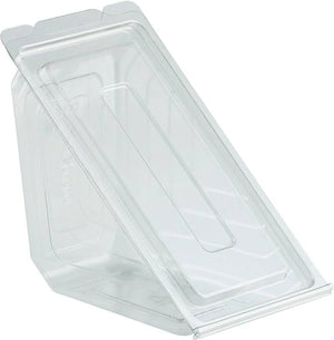 Tilton Plastic - Olly Fresco's Embossed 6.8" x 5.4" x 4.6" Clear PET Sandwich Wedge, 300/Cs - 266140