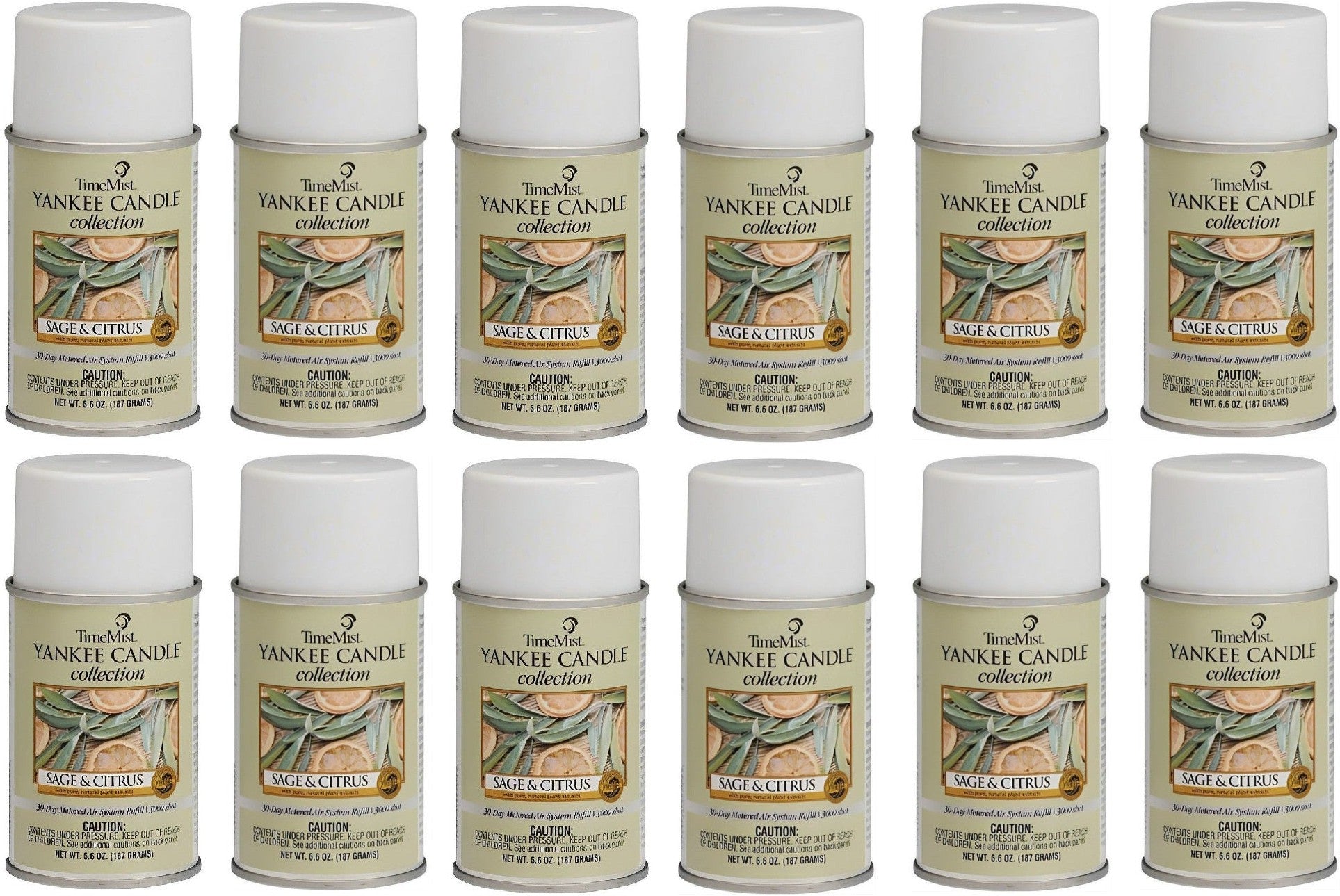 TimeMist - Metered 30 Day Sage & Citrus Air Freshener Refill, Pack of 12 - 1853354