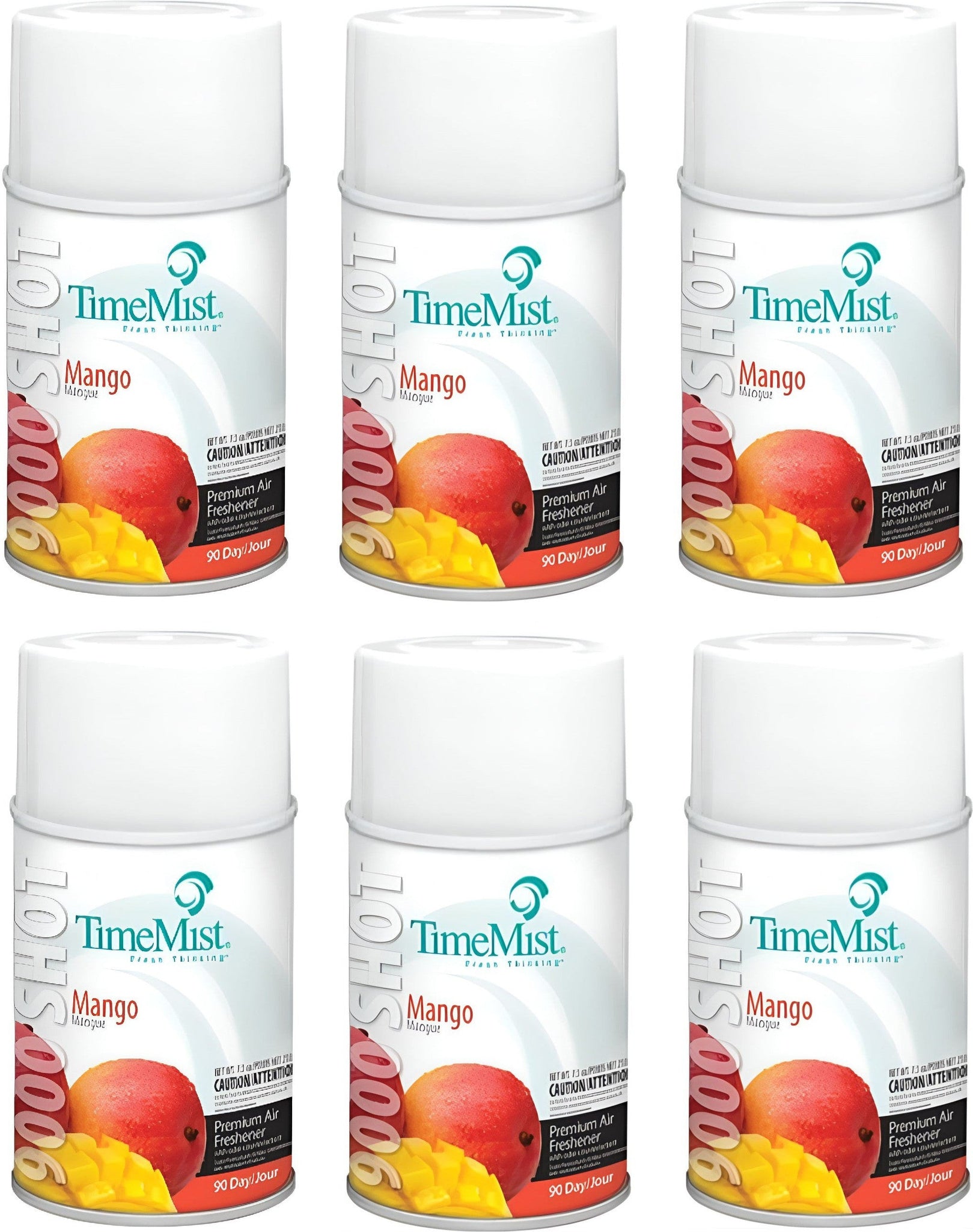 TimeMist - Premium Metered 90 Day Mango Air Freshener Refill, Pack of 6 - B67801