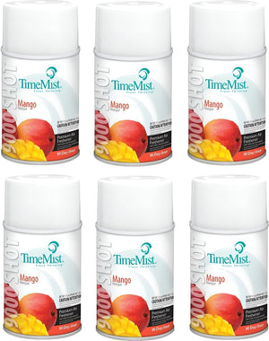 TimeMist - Premium Metered 90 Day Mango Air Freshener Refill, Pack of 6 - B67801