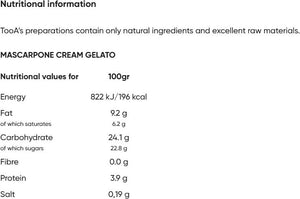 TooA - Mascarpone Cream Ice Cream, 1 L (Pack of 2) - MX-DA-0223-1L