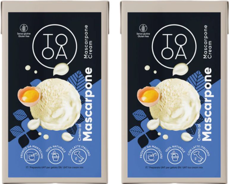 TooA - Mascarpone Cream Ice Cream, 1 L (Pack of 2) - MX-DA-0223-1L